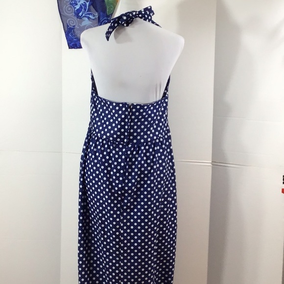 Vintage polka dot halter maxi dress - Picture 7 of 10